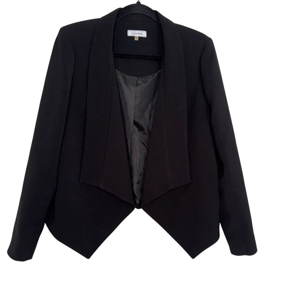 Calvin Klein Black Swing Suit Blazer Size 6